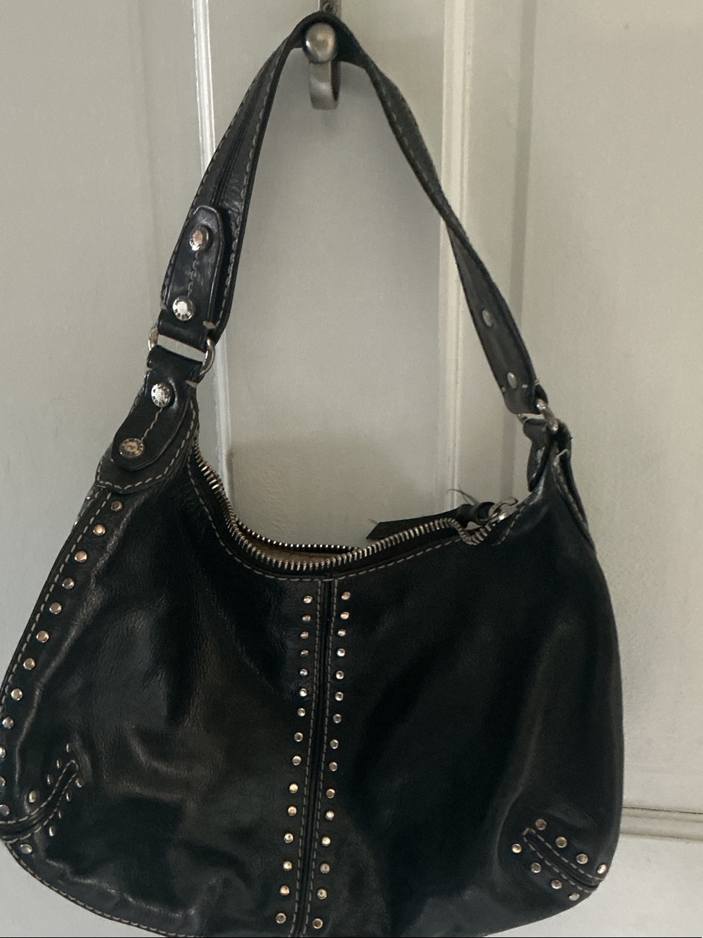 Michael Kors Black Studded Shoulder Hobo - Picture 2 of 7